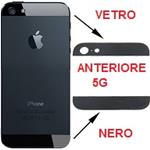 VETRI POSTERIORI PER IPHONE 5G NERO SUPERIORE + INFERIORE