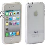 BUMPER PER IPHONE 4G 4S BIANCO TRASPARENTE CON TASTI