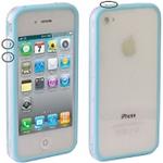 BUMPER IPHONE 4G 4S AZZURRO TRASPARENTE CON TASTI