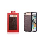 COMMA CROCO2 LEATHER CASE PER IPHONE 7 PLUS & 8 PLUS MARRONE