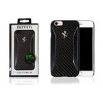 FERRARI CARBON FIBER HARD CASE PER IPHONE 6 & 6S NERO