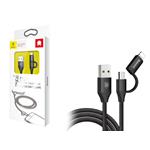 CAVO USB + MICRO USB + LIGHTNING BASEUS YIVEN 2 IN 1 NERO CAMLYW-01