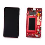 DISPLAY LCD PER SAMSUNG G973F S10 ROSSO CON FRAME GH82-18850H