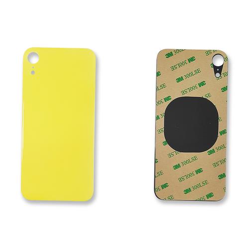 22052 - COUVERCLE CACHE BATTERIE VITRE COQUE ARRIERE POUR IPHONE XR JAUNE  (BIG HOLE) COMPATIBLE - Compatibile 