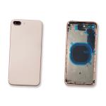 AKKUDECKEL RUCKSEITE BACKCOVER FUR IPHONE 8 PLUS GOLD ROSA MIT RAHMEN KOMPATIBEL