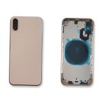 AKKUDECKEL RUCKSEITE BACKCOVER FUR IPHONE XS GOLD MIT RAHMEN KOMPATIBEL