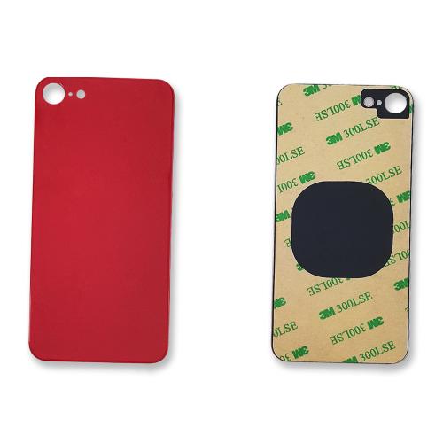 22499 - COUVERCLE CACHE BATTERIE VITRE COQUE ARRIERE POUR IPHONE SE 2020  ROUGE BIG HOLE COMPATIBLE - Compatibile 