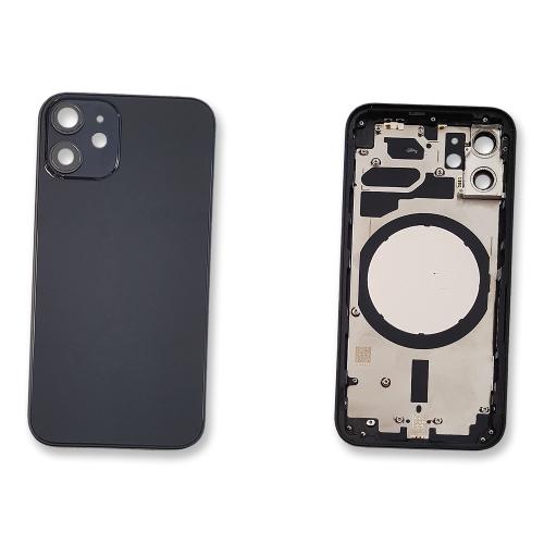 TAPA TRASERA DE BATERIA PARA IPHONE 12 MINI NEGRO CON MARCO COMPATIBLE