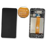 PANTALLA LCD PARA SAMSUNG A125 A12 NEGRO CON MARCO GH82-24490A GH82-24491A (VER. SM-A125F - REV C - DTC)