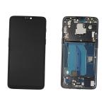 ECRAN LCD POUR ONEPLUS 6 NOIR AVEC CHASSIS (TFT)