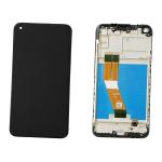 DISPLAY LCD PER SAMSUNG A115F A11 NERO CON FRAME (TFT)