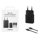 TRAVEL SAMSUNG EP-T1510XBEGEU PD 15W NERO CON CAVO TYPE-C - BLISTER