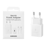 TRAVEL SAMSUNG EP-T1510XWEGEU PD 15W BIANCO CON CAVO TYPE-C - BLISTER