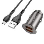 PRESA AUTO HOCO NZ1 CON CAVO MICRO USB RICARICA VELOCE 36W 3A