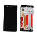 DISPLAY LCD FOR HUAWEI P9 BLACK WITH FRAME COMPATIBLE