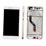 BILDSCHIRM LCD FUR HUAWEI P10 LITE WEISS/GOLD MIT RAHMEN 