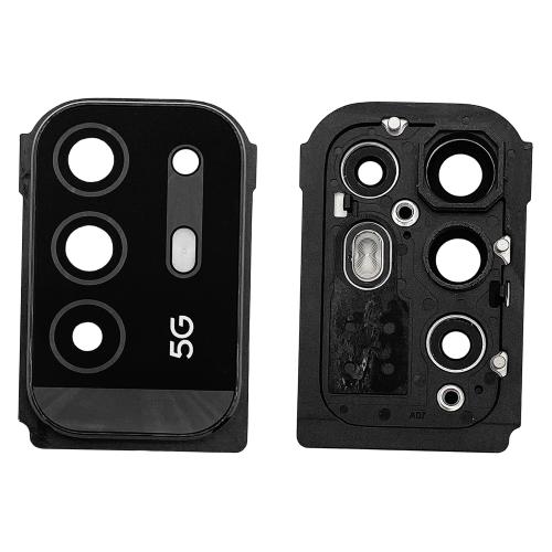 VETRO FOTOCAMERA POSTERIORE PER OPPO A94 5G CPH2211 NERO / FLUID BLACK CON SUPPORTO E FRAME