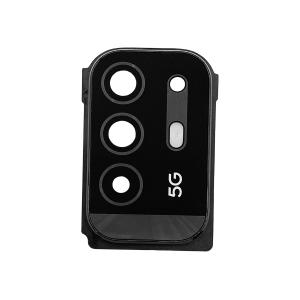 VETRO FOTOCAMERA POSTERIORE PER OPPO A94 5G CPH2211 NERO / FLUID BLACK CON SUPPORTO E FRAME