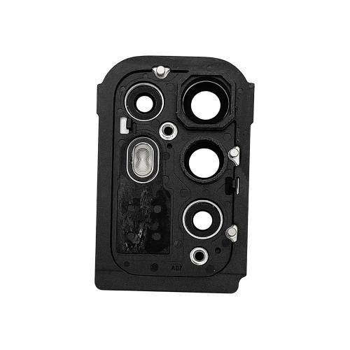 VETRO FOTOCAMERA POSTERIORE PER OPPO A94 5G CPH2211 NERO / FLUID BLACK CON SUPPORTO E FRAME