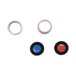 VETRO CAM POSTERIORE PER IPHONE 15 / 15 PLUS CON FRAME ROSA (2 PZ)