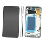 DISPLAY LCD PER SAMSUNG G973F S10 BIANCO / PRISM WHITE CON FRAME (SOFT OLED)