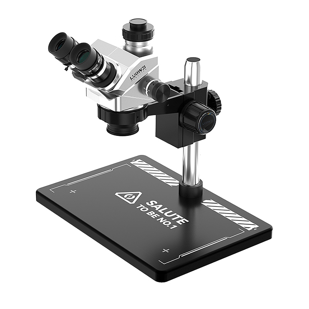 MICROSCOPIO LUOWEI LW-TR01-B3TV TRINOCULARE 7-50X CON INTERFACCIA 0.5CTV E BASE IN ALLUMINIO