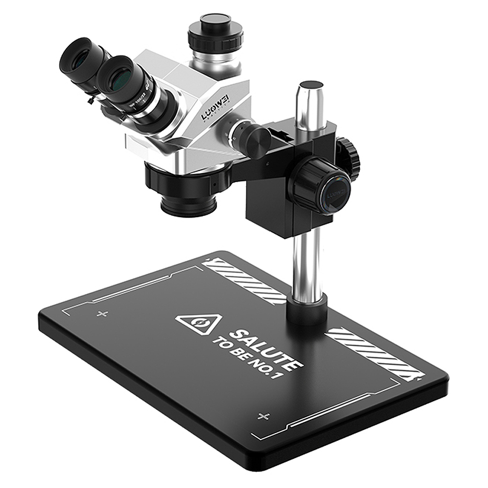 MICROSCOPIO LUOWEI LW-TR02-B3TV TRINOCULARE 7-50X CON INTERFACCIA 0.5CTV CON BASE IN ALLUMINIO