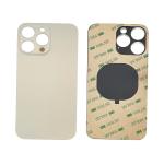 AKKUDECKEL RUCKSEITE BACKCOVER GLAS FUR IPHONE 14 PRO MAX ORO GOLD (BIG HOLE) KOMPATIBEL
