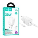 PRESA USB-C HOCO N62 30W 3A + CAVO LIGHTNING BIANCO - BLISTER RETAIL