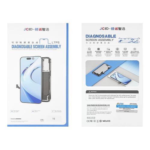 DISPLAY LCD FOR IPHONE 15 BLACK (SOFT OLED JCID COP) SELF-DIAGNOSABLE