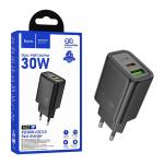 PRESA USB-A + TYPE-C HOCO N63 30W 3A NERO - BLISTER RETAIL
