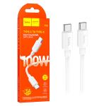 CAVO TYPE-C + TYPE-C HOCO X96 100W 5A 1M BIANCO - BLISTER RETAIL