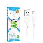 CAVO USB + MICRO USB HOCO X83 18W 2.4A 1M BIANCO - BLISTER RETAIL