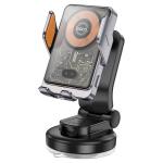 SUPPORTO PER AUTO HOCO CON RICARICA WIRELESS QUICK CHARGE 15W HW8 GRIGIO - BLISTER