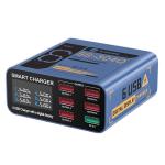 CARICABATTERIE DA BANCO SUNSHINE SS-304Q CON 6 PORTE 40W BLU