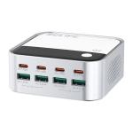 CARICABATTERIE DA BANCO RELIFE Q2 CON 8 PORTE 120W CON ILLUMINAZIONE AMBIENTALE RGB - SILVER