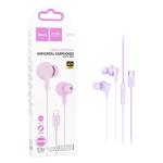 CUFFIE AURICOLARI HOCO M114 TYPE-C HANDSFREE CON MICROFONO VIOLA - BLISTER RETAIL