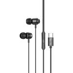CUFFIE AURICOLARI HOCO M122 TYPE-C HANDSFREE CON MICROFONO NERO - BLISTER RETAIL