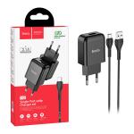 PRESA USB + CAVO TYPE-C HOCO N2 10W 2.1A NERO - BLISTER RETAIL