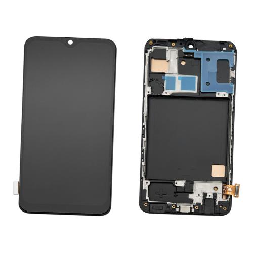 DISPLAY LCD PER SAMSUNG A405F A40 NERO CON FRAME (INCELL)
