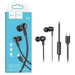 CUFFIE AURICOLARI HOCO M86 TYPE-C HANDSFREE CON MICROFONO NERO - BLISTER RETAIL