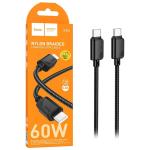 CAVO TYPE-C + TYPE-C HOCO X113 60W 3A 1M NERO - BLISTER RETAIL