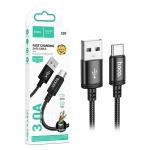 CAVO USB + TYPE-C HOCO X89 60W 3A 2M NERO - BLISTER RETAIL