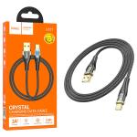 CAVO USB + TYPE-C HOCO U121 60W 3A 1.2M NERO - BLISTER RETAIL