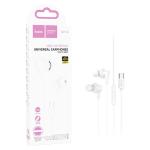 CUFFIE AURICOLARI HOCO M114 TYPE-C HANDSFREE CON MICROFONO BIANCO - BLISTER RETAIL