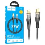 CAVO TYPE-C + LIGHTNING HOCO U121 27W 3A 1.2M NERO - BLISTER RETAIL