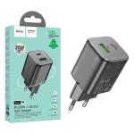 PRESA USB-A + TYPE-C HOCO N41 20W 3A NERO - BLISTER RETAIL