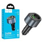 PRESA AUTO HOCO Z56 USB-A + TYPE-C + PRESA ACCENDISIGARI 35W 3A NERO - BLISTER RETAIL