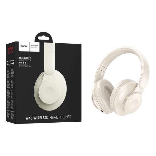 CUFFIE BLUETOOTH HOCO W45 BIANCO LATTE  - BLISTER RETAIL
