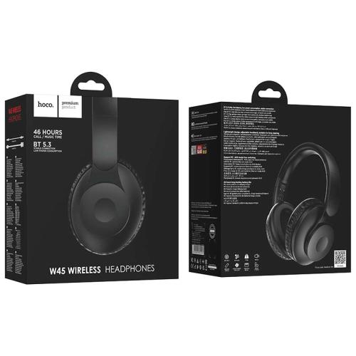 CUFFIE BLUETOOTH HOCO W45 NERO  - BLISTER RETAIL